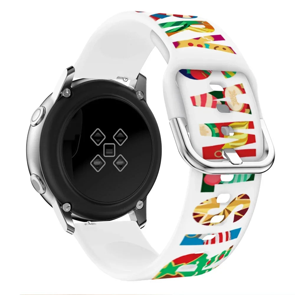 22mm 20mm Christmas Silicone Strap for Huawei Watch GT5 Pro/GT5 4 3 2e 46mm Fashion Bracelet Belt for Huawei Watch 3 4 Pro Band