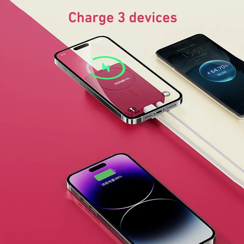 Magnetic Wireless 20000mAh Power Bank Portable External Battery for IPhone16 15 14 13 Samsung S24 Xiaomi Fast Charge Powerbank