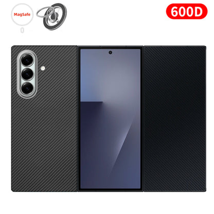 For samsung galaxy z trifold aramid case 600d kevlar carbon aramid fiber fabric thin hard cover magnetic balck Slim light premiu