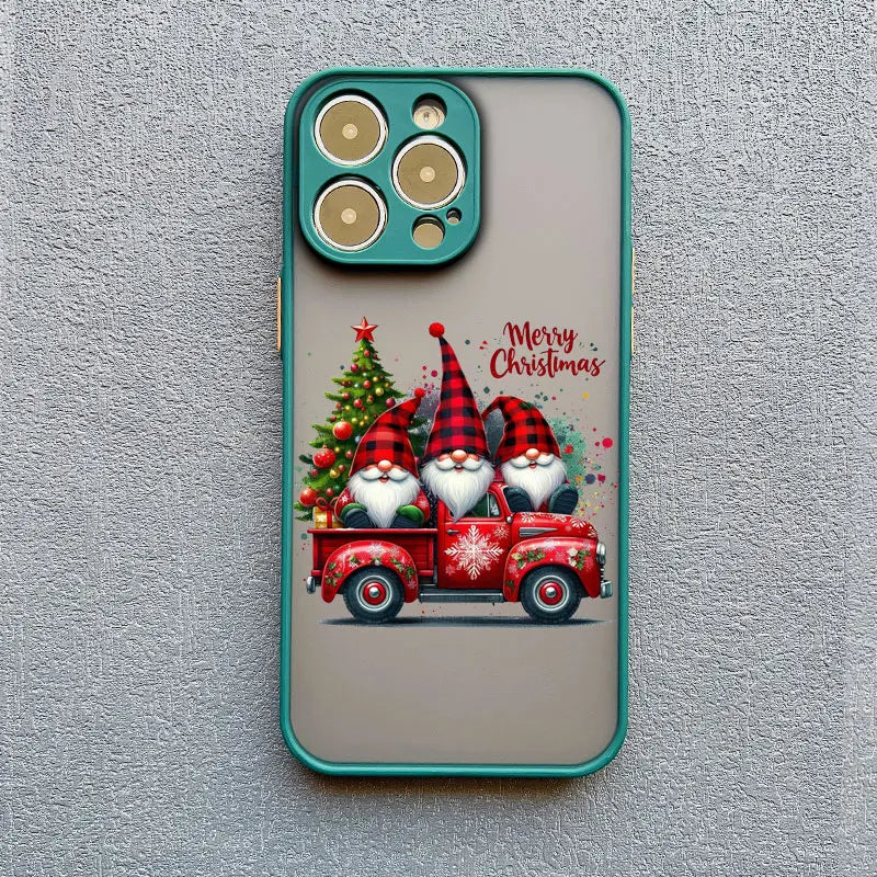 Merry Christmas Tree Santa Claus Phone Case For iPhone 16 15 14 13 12 11 Pro Max Mini X XS XR SE 7 Plus Shockproof Cover Fundas