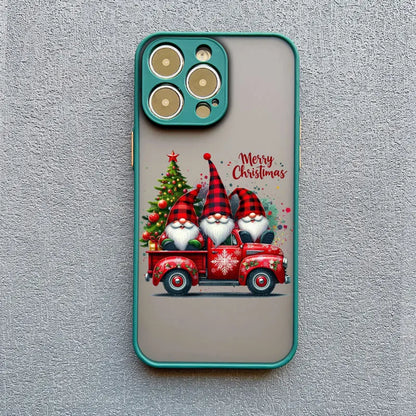 Merry Christmas Tree Santa Claus Phone Case For iPhone 16 15 14 13 12 11 Pro Max Mini X XS XR SE 7 Plus Shockproof Cover Fundas