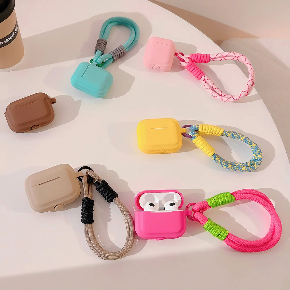 Earphone Case with Lanyard Strap for AirPort Pro 2 2022 2nd Generation Air Pods 3 2 1 3rd Gen Cover Accessories - covers4phones