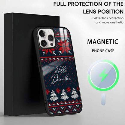 Christmas Reindeer phone case for iPhone 17 16 15 14 13 12 11 Pro Max Plus Mini Magsafe Magnetic Wireless Mirror Funda