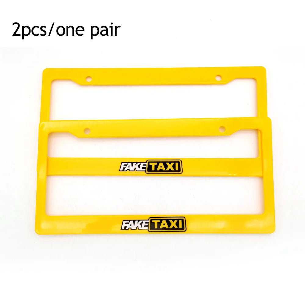 1 Pair(2pcs) JDM Racing Style USA Standard ABS Car License Plate Frame For Tofu Akina Fake Taxi Spoon Hokkaido Decoration Auto