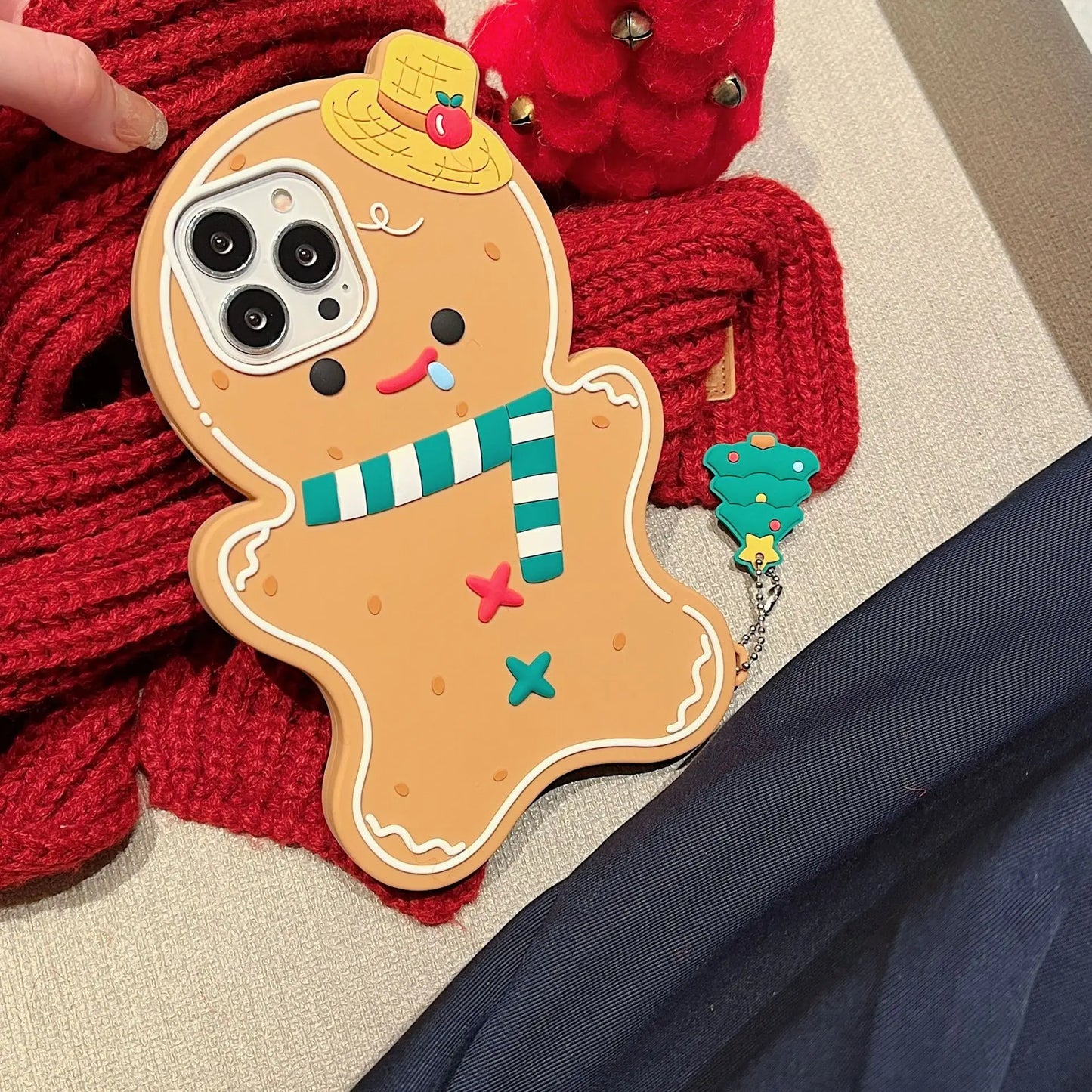 Silicone Cartoon 3d Gingerbread Man Suitable For Iphone 11 12 13 14 15 16 Pro Max Phone Back Cover Protective Case Soft Shell