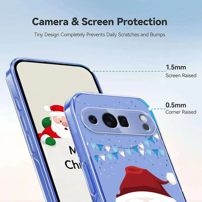 Transparent Phone Case For Google Pixel 10 9 9A Pro XL Pixel 10Pro 9Pro XL Silicone Protective Cover Back-Christmas Tree Snowman