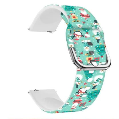 20mm 22mm Christmas Silicone Strap For Huawei Watch GT6-5-4-3 46mm Samsung Watch 7 6 5 4 Bracelet Wristband Amazfit GTR/GTS Band