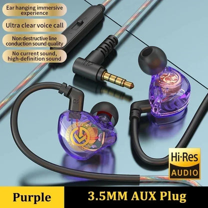 VIKEFON Wired Earphone 3.5mm Type C Digital Chip In Ear Headphone Wire-controlled Headset With Mic For iPhone 15 Android Samsung