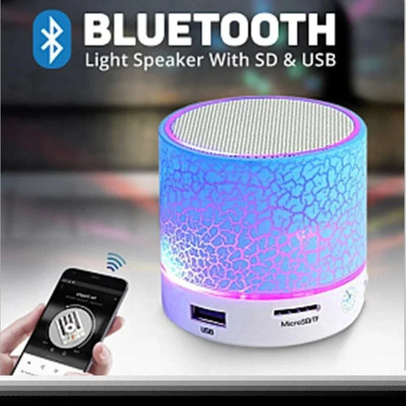 Mini Bluetooth Speaker Wireless Loudspeaker with LED Light - USB SD Card AUX Subwoofer Portable Sound Column for PC Mobile Phone