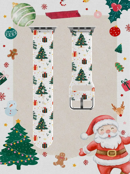 Classic Christmas Tree For Apple Watch Band 45mm 44mm 40mm 41 42-38mm TPU Bracelet iwatch Series 8 7 SE 3-6 9 10 11 Ultra 3 49mm