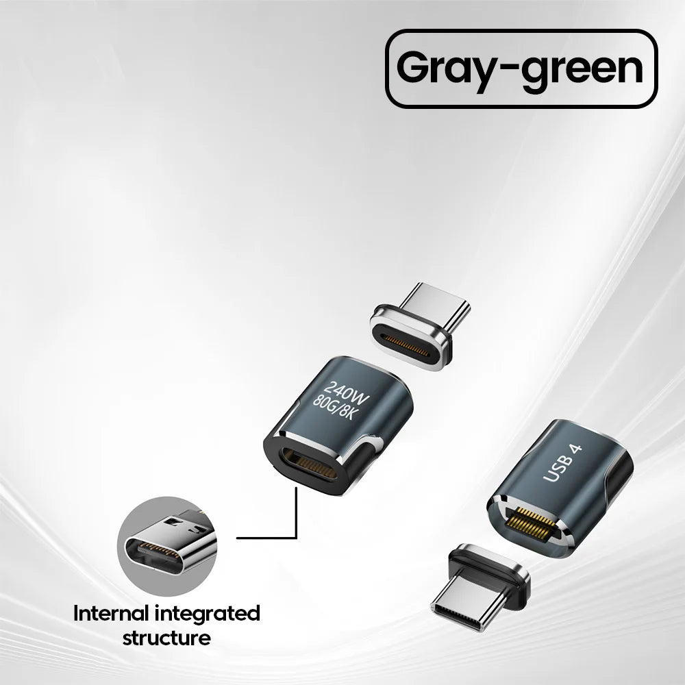 PD 240W Type C to Type C Magnetic Adapter USB 4 Full-Featured 80Gbps 8K@60Hz Fast Charging USB-C Magnet Converter For iPhone 15