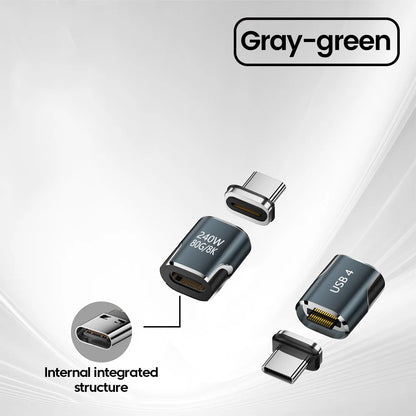 PD 240W Type C to Type C Magnetic Adapter USB 4 Full-Featured 80Gbps 8K@60Hz Fast Charging USB-C Magnet Converter For iPhone 15