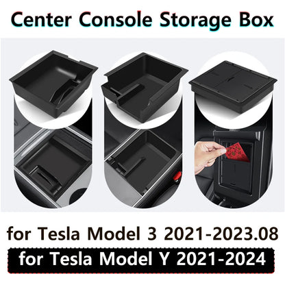 For Tesla Model Y/3 Center Armrest Console Organizer Hidden Car Storage Box Accessory Model 3/Y Car Storage Solution