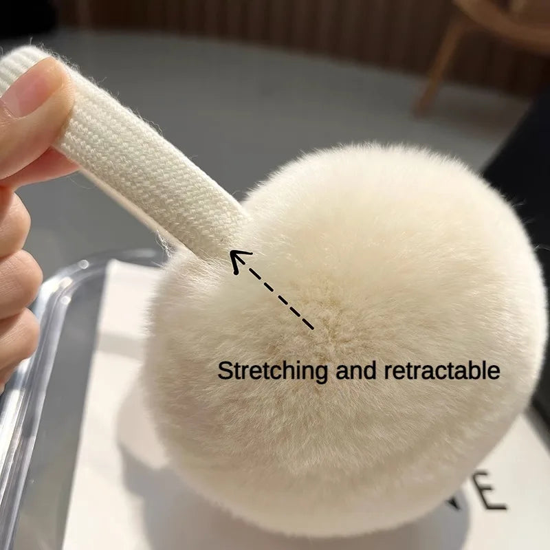 MPPM Cute Headphones Women Genuine Real Rabbit Fur Warm  Earmuff Headbands Winter Accessories for Women  Ear Cover for Winter
