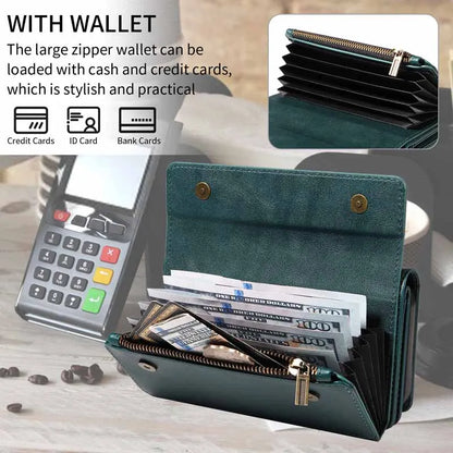 Leather Case For Google Pixel 7 8 9 10 Pro XL 6A 7A 8A 9A Pixel9 Phone Cover Multi Organ Card Slots Zipper Flip Wallet Coque