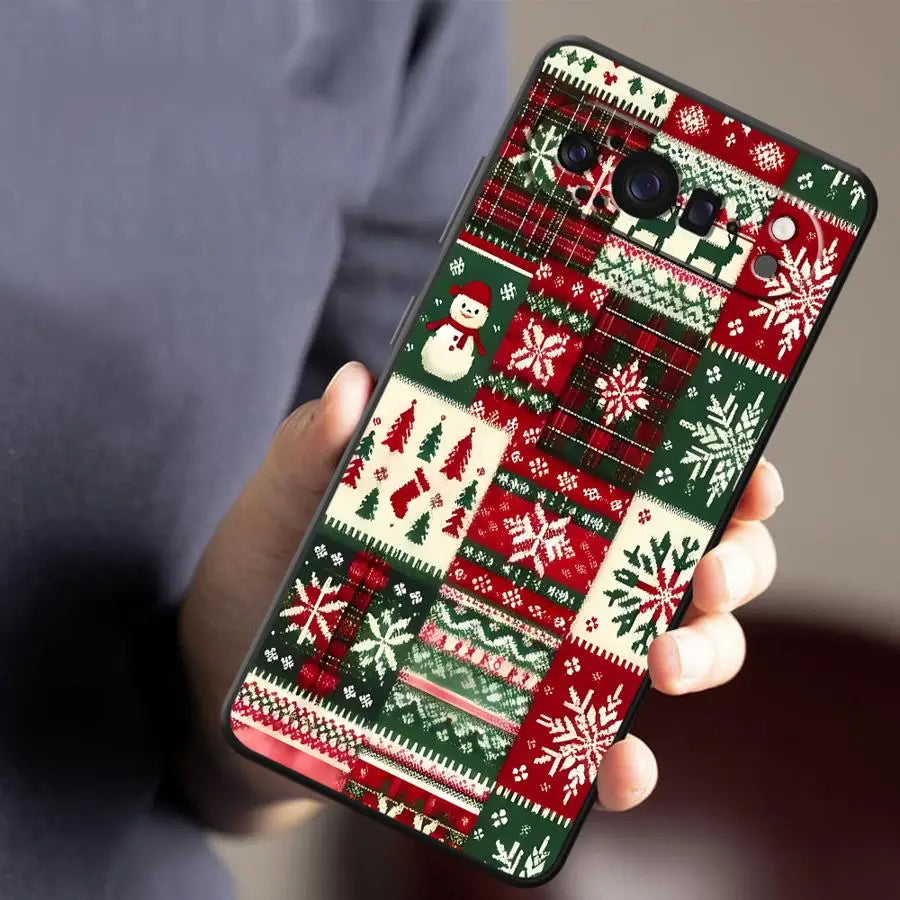 Phone Case for Google Pixel 6 7 8 Pro 6a 8a 10 9 Pro XL 9a 7a Black Soft Shell Christmas Deer Hot