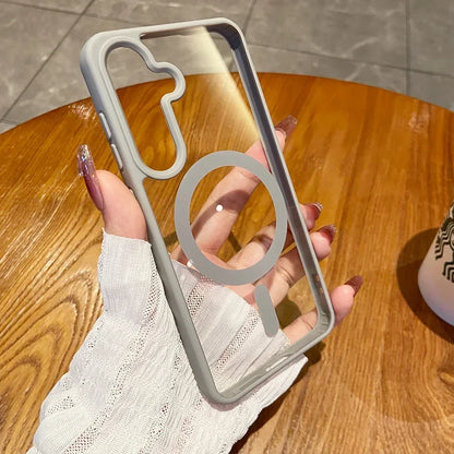 HD Clear for Magsafe Magnetic Case for Samsung Galaxy S26 Pro S25 Edge S24 S23 S22 Plus Ultra Wireless Charging Shockproof Cover