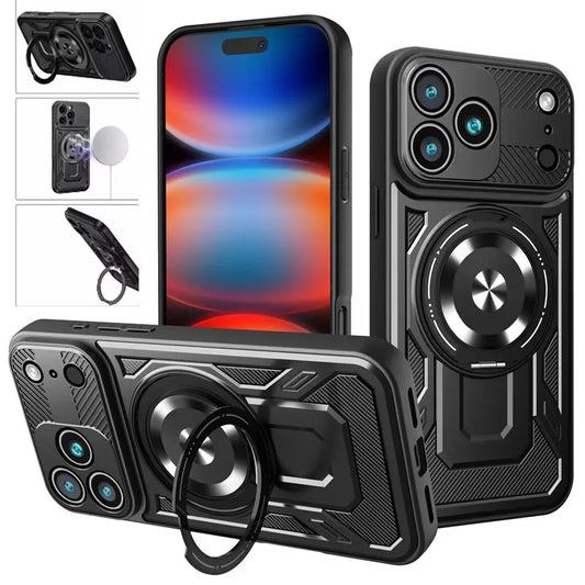 Magsafe Wireless Charging Stand Holder Cover For iphone 17 Pro Max iphone17 Air 5G Magnetic Ring Armor Phone Case