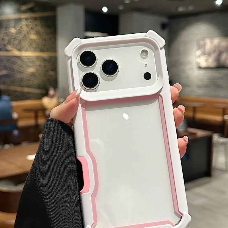 Luxury Dual Layer Shockproof Clear Case for iPhone 17 Air 16 15 14 13 12 11 Pro Max Plus Hard Heavy Armor Transparent Phone Capa