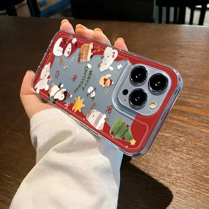 Hello Christmas Santa Claus Phone Case For iPhone 17 16 15 14 Plus 13 12 11 Pro Max 17Air Christmas Pattern Clear Phone Cover