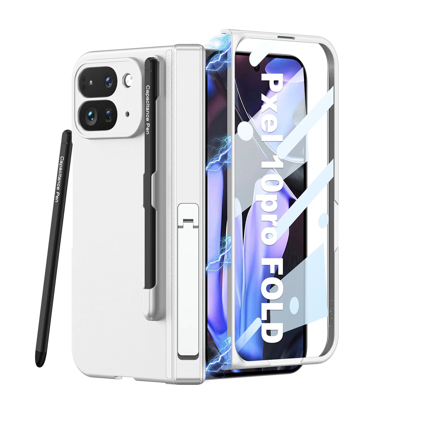 Magnetic Hinge Stand All-included Case For Google Pixel 10 Pro With Pen Screen Glass Protective Cover For Pixel 10 Pro Fold Case