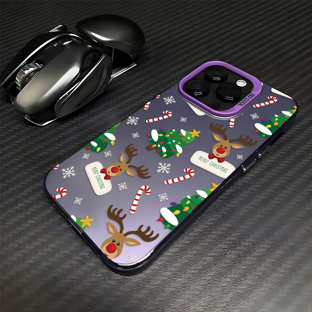 Santa Claus Elk Snowman Christmas Phone Case For iPhone 17 16e 16 15 14 13 12 11 mini Pro Max X XR 8 7 Air Plus Anti Fall Cover