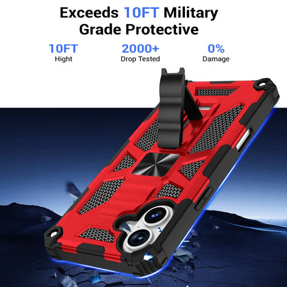 Military Grade Kickstand Magnetic Shockproof Case For iPhone 16 15 14 13 12 11 Pro Max Mini Plus XR Hybrid Armor Anti Drop Cover