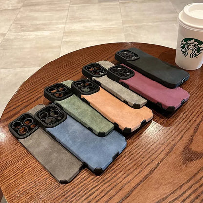 Personalized Luxury Leather Lambskin Shockproof Case For iPhone 16 15 14 13 12 11 Pro Max Customized Name DIY Cover 15 Pro Max - covers4phones