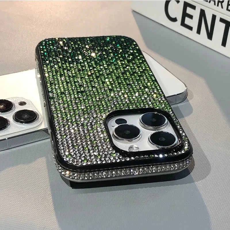 17 16 15Pro Max Luxury Case Full Shinny Diamond Bumper Frame Cover for iPhone 17 16 11 12 13 14 15 Pro Max Xr 17 Air Cases