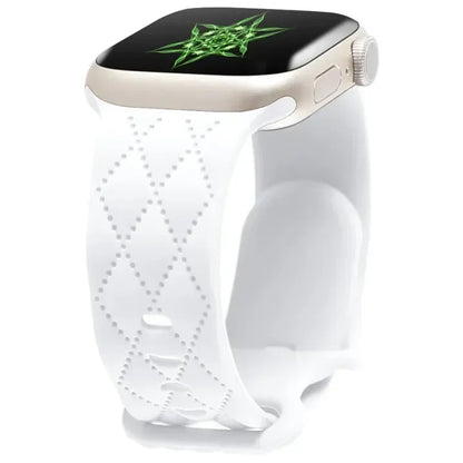 Engraved Silicone strap For Apple Watch Band 42mm 44mm 45mm 41mm 49mm 40mm bracelet correa iwatch Series 8 9 SE 7 6 5 4 3 Ultra