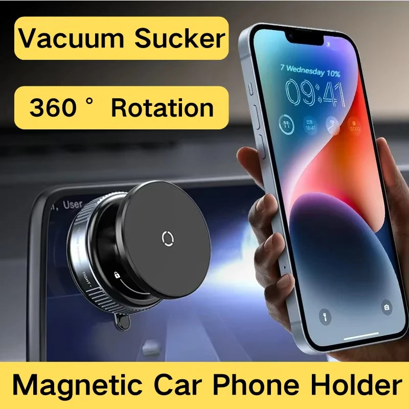 Car Mount Vacuum Magnetic Holder Foldable Strong Suction Stand For Cell Phone For iphone 16 15 12 13 14  Live Streaming