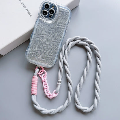 Cute and Durable Acrylic Crossbody Phone Lanyard with Diameter Adjustable Outdoor Universal Case, Anti-Lost Neck Cord, Wrist Strap, and Card Holder for Keys and ID