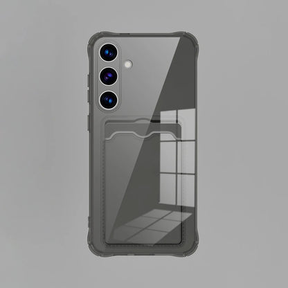 Transparent Card Slot Silicone Case For Samsung Galaxy S26 S25 Edge S24 S23 S22 S21 Plus Note 20 Ultra S20 FE Protection Cover
