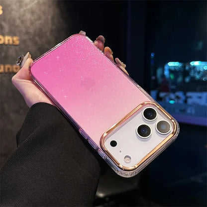 Popular Gradient Glitter Transparent Case For iPhone 17 Air 16/E 15 14 Plus 13 12 11 Pro Max Soft TPU Shockproof Protector Cover