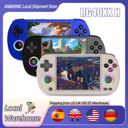 ANBERNIC RG40XX H Retro Handheld Game Console 4.0 Inch IPS Screen Linux System Built-in 64G TF Card 5488 Games Support HD-TV Out