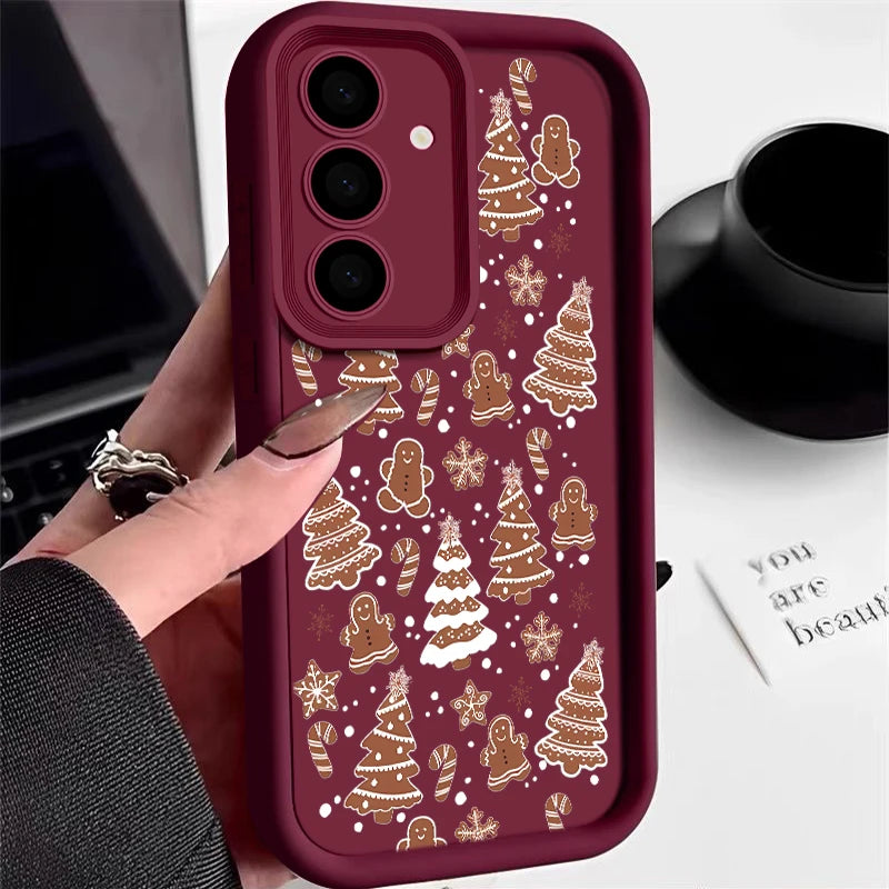 Merry Christmas Trees Case For Samsung Galaxy S25 Edge S24 S23 Ultra S22 Plus A17 A56 A36 A26 A16 A55 A15 A54 S24 S25 FE Cover