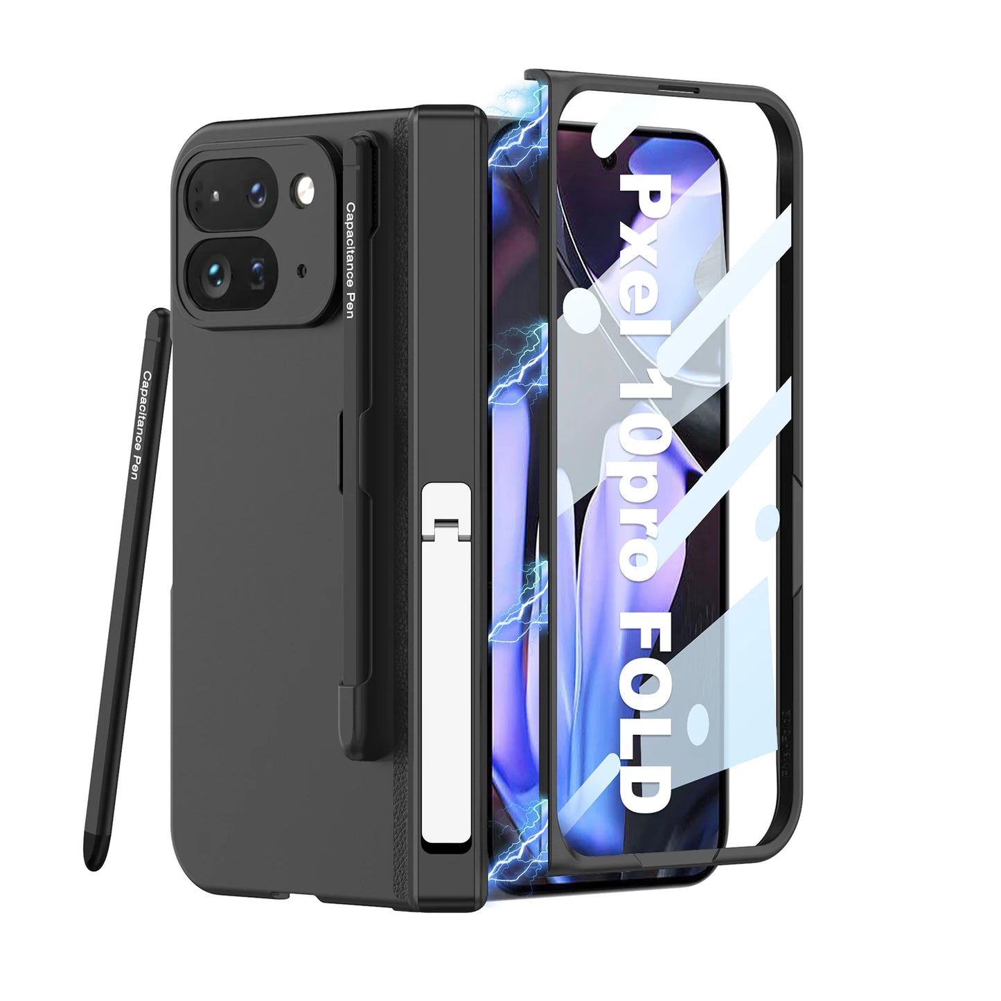 Magnetic Hinge Stand All-included Case For Google Pixel 10 Pro With Pen Screen Glass Protective Cover For Pixel 10 Pro Fold Case