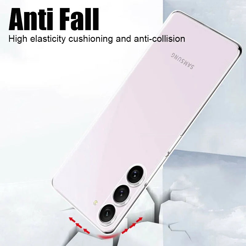 Clear Case For Samsung Galaxy S22 S23 S24 Plus S25 Ultra S21 Fe S25 Edge Silicone Soft Case For Samsung A17 A07 A16 A26 A36 A56