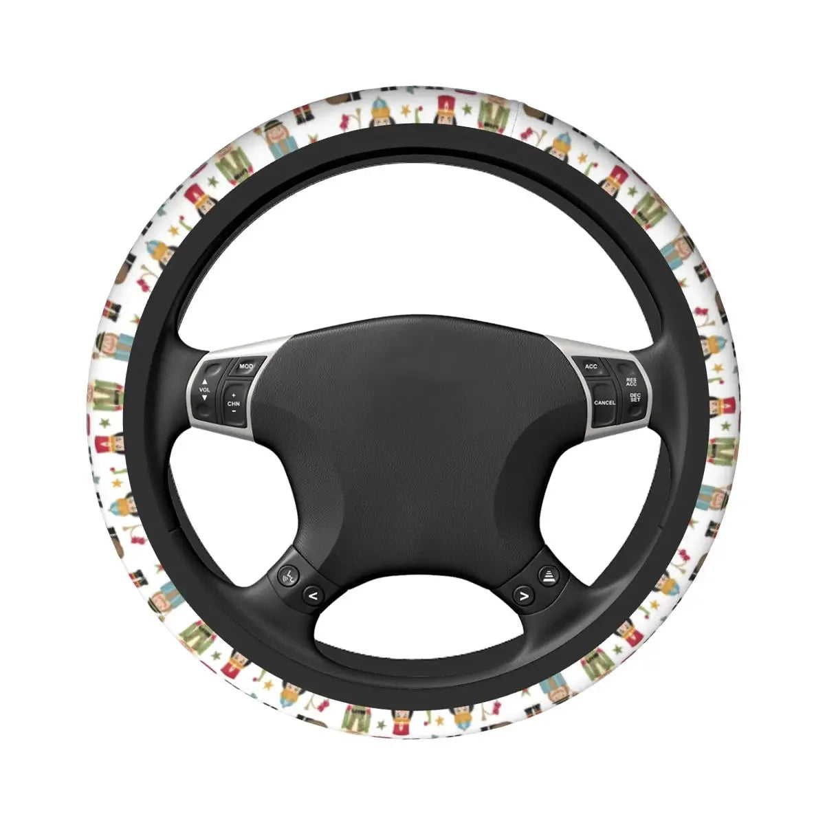 Nutcracker Christmas Tree Star Car Steering Wheel Cover 37-38 Anti-slip Nordic New Year Car-styling Steering-Wheel Accessories