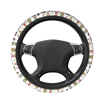 Nutcracker Christmas Tree Star Car Steering Wheel Cover 37-38 Anti-slip Nordic New Year Car-styling Steering-Wheel Accessories