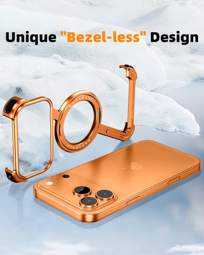 Oatsbasf Phone Case for iPhone 17 Pro/Pro Max/17 Air with 360° Rotatable Stand Metal Frameless Magsafe Protective Shockproof