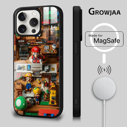Super M-MarioS Bros Game Phone Case For iPhone 16 15 14 13 12 11 Pro Max Plus Mini Magsafe Mirror Wireless Magnetic Cover