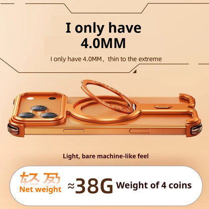 Oatsbasf Metal Phone Case for iPhone 17 Pro Max/17 Pro with Magnetic Stand 360° Rotatable Magsafe Aluminum Metal Frameless Cover