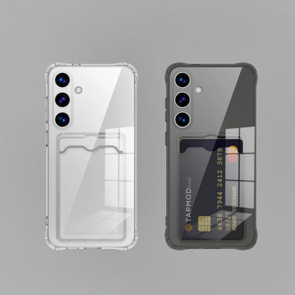 Transparent Card Slot Silicone Case For Samsung Galaxy S26 S25 Edge S24 S23 S22 S21 Plus Note 20 Ultra S20 FE Protection Cover