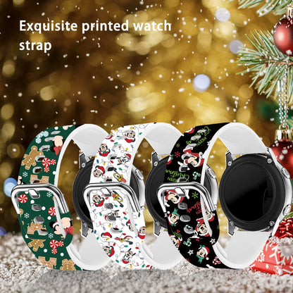 20mm Mich Christmas 1 Printed Strap for Samsung Galaxy Watch 7/6/5/4 40mm 44mm Band Replaceable Bracelet 22mm for Xiaomi Amazfit