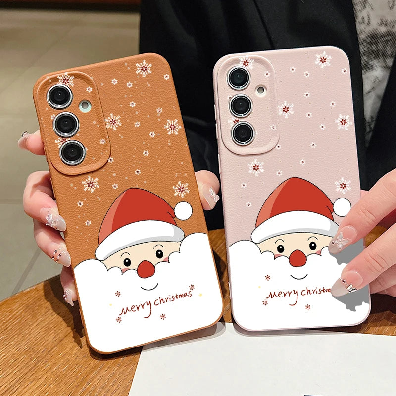Christmas Santa Claus Case For Samsung Galaxy A17 A56 A36 A26 A55 A16 A15 A54 S25 Edge S24 FE S23 S22 Ultra Plus TPU Phone Cover