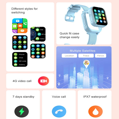 New Kids Smart Watch 4G GPS WIFI Video Call SOS Child Smartwatch Camera Voice Monitor Tracker Location Phone Watch