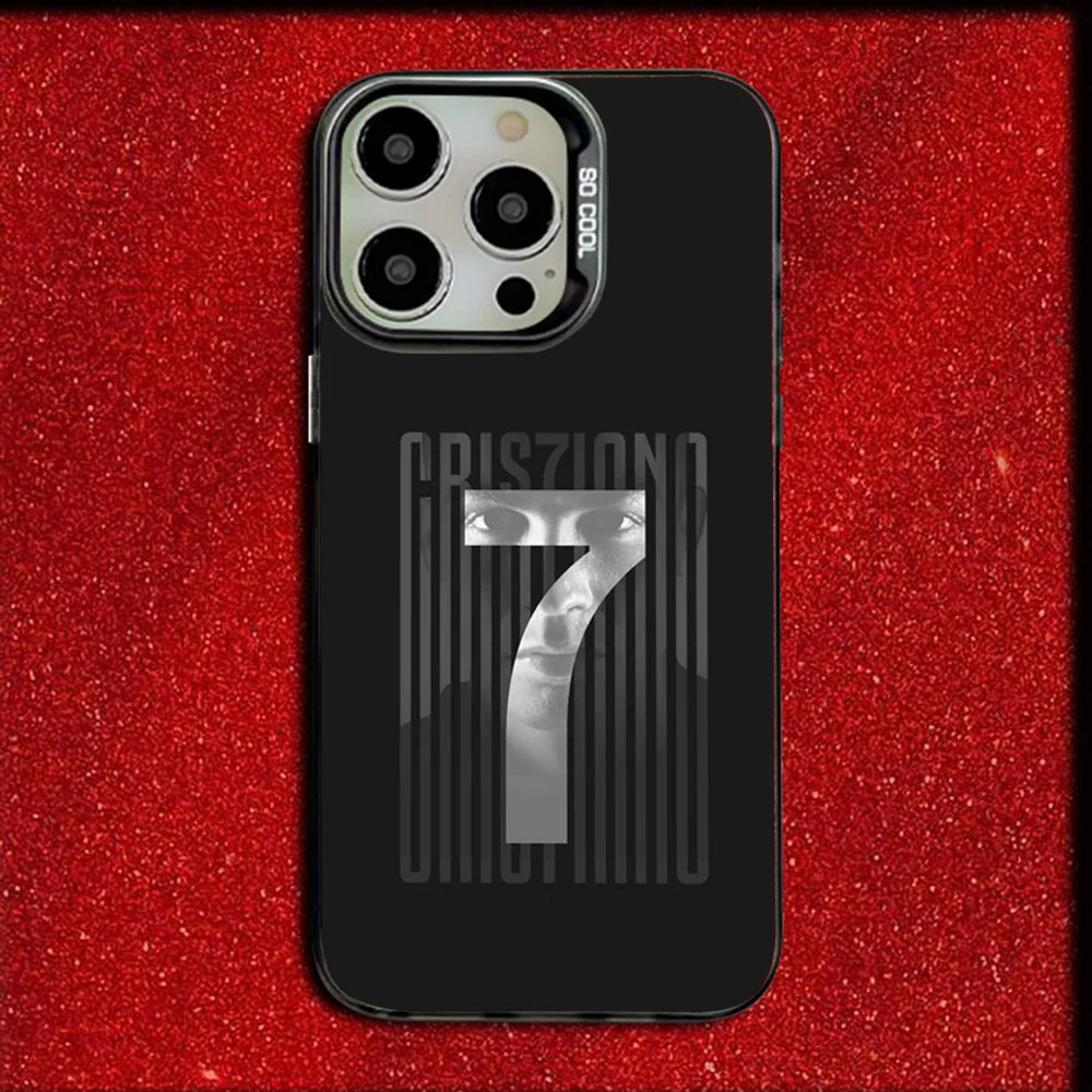 7 SPORT FOOTBALL Phone Case For iPhone 16,15,14,13,12,11,Mini,Pro,MAX Cr7 R-ROnAlDo Gray Drop Matte Shockproof Soft Cover