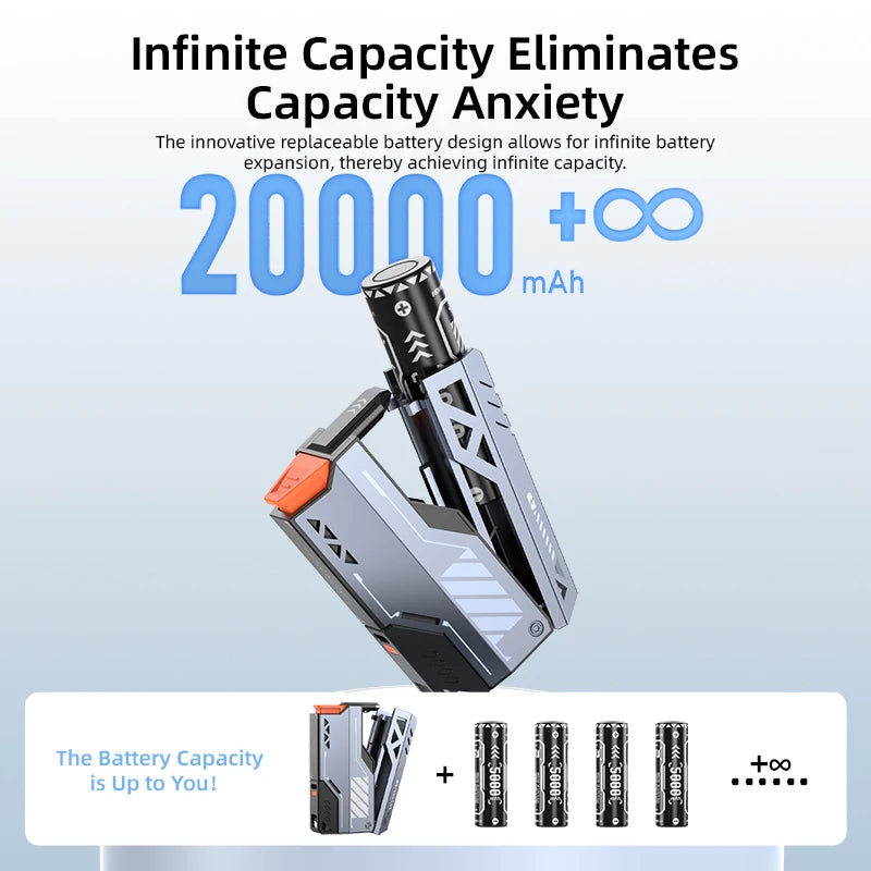 VYVYLABS 30000mAh Detachable CCC Power Bank Fast Charger 22.5W Wireless Portable Charger 21700 PowerBank For iP 17 Spare Battery