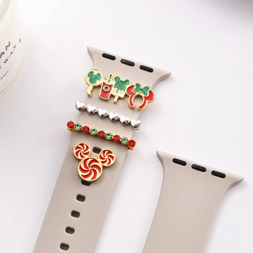 Suitable for Apple Watch Decorative Rings Christmas Watch Decorative Accessories Silicone Strap Decorations